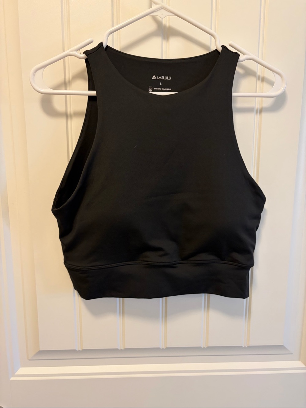 Lilu Black High Neck Cropped Tank